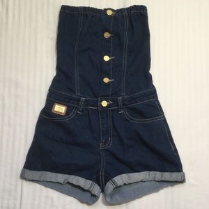 Strapless Denim Romper Paparazzi Jeans Juniors Small